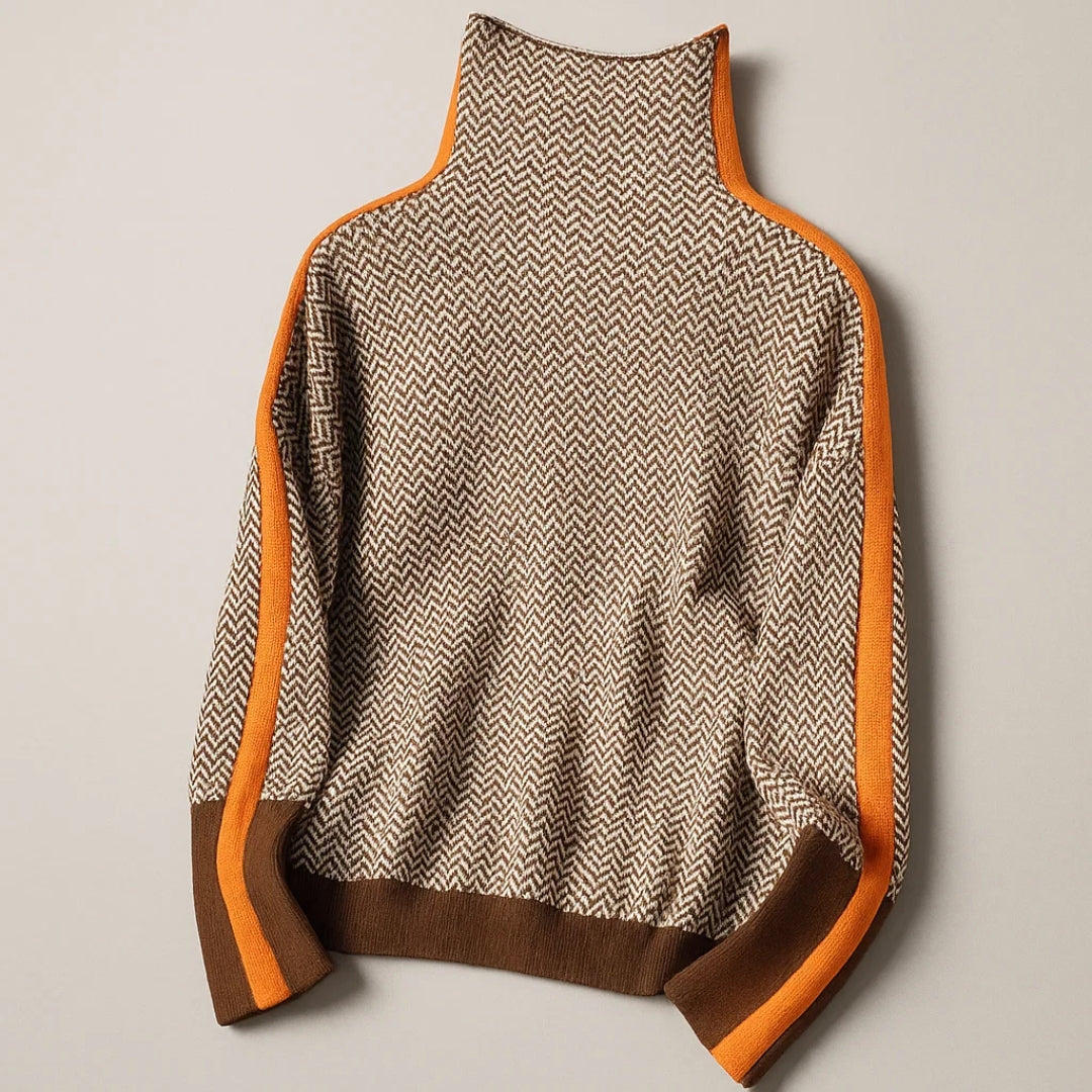 Elsa | Herringbone Luxe Turtleneck