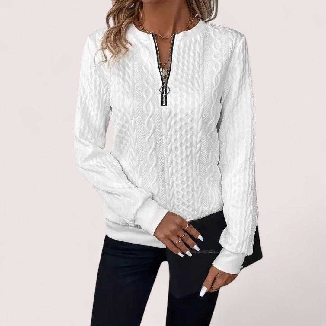 Stockholm Heritage | Elegant Stickad Zip Cardigan
