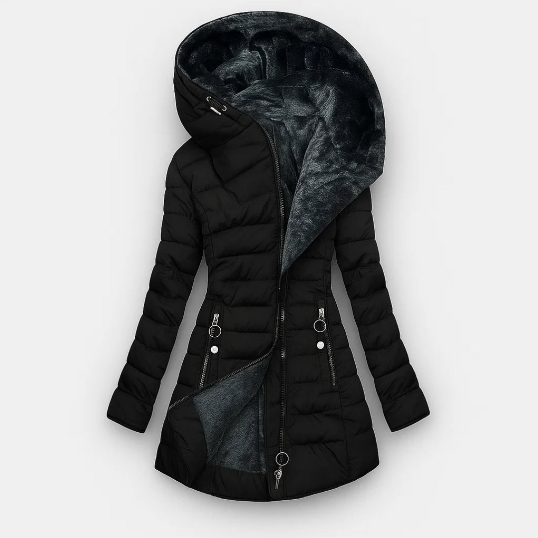 Mia - Kappa Med Fodrad Päls