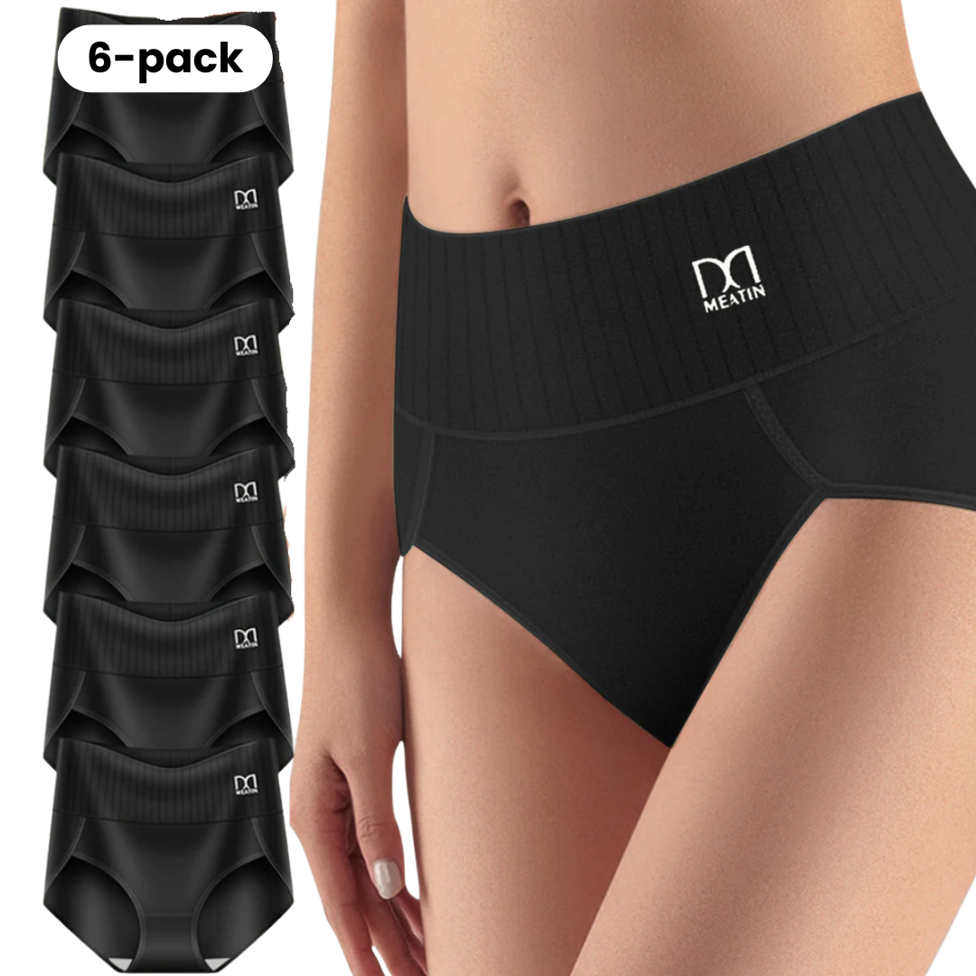 SkönFit™ | 6-pack Andas & Bekväma Höga Midjetrosor med Magstöd