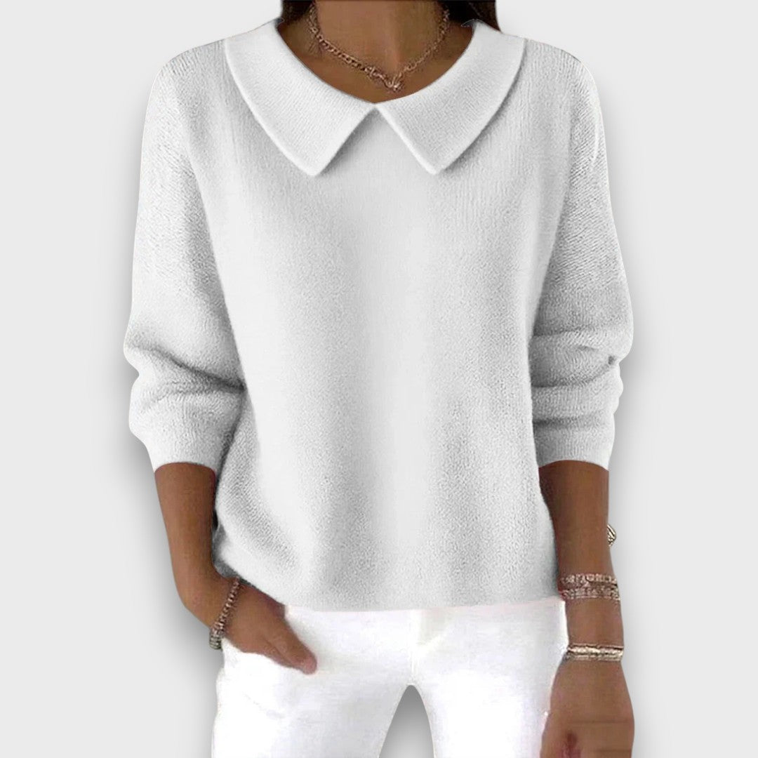 Anika – Klassisk tröja med kragdetalj