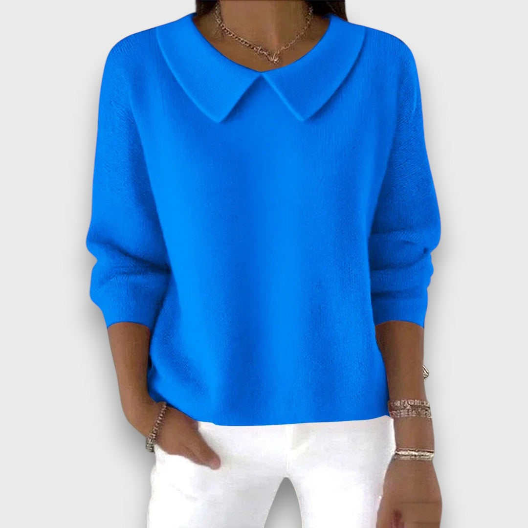 Anika – Klassisk tröja med kragdetalj